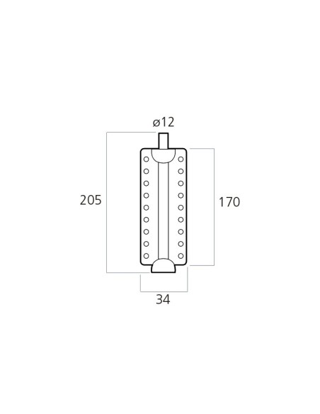 Guía cable para torno empotrado. Su uso se recomienda para mantener el cable del torno en su lugar y evitar que se mueva o se de