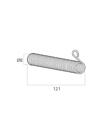 Muelle guía cable para torno de empotrar o guía cordón para recogedor de superficie con cordón.