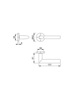 Juego de manillas con roseta para puertas interiores. Base de nylon, muelle de recuperación, fijación no visible, tornillos mult 2