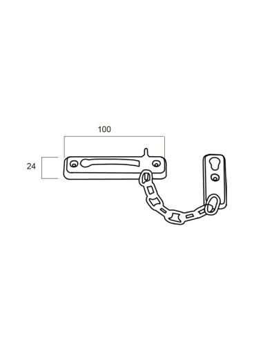 Cadena de seguridad realizada en zamak cromado. Este acabado le confiere una alta resistencia a la corrosión y a la abrasión. La