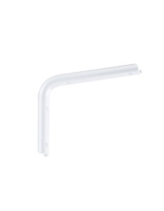 Escuadra decorativa con terminales rectos. Realizada en acero lacado en epoxi blanco lo cual le proporciona un acabado neutro, d