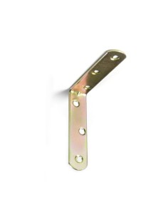 Escuadra realizada en acero bicromatado. Tiene unas dimensiones de 100 x 100 x 20 mm. Se usa como escuadra de refuerzo en mueble