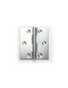 Bisagra de doble hoja realizada en acero cincado que proporciona una barrera física entre el acero y su entorno, lo que lo prote