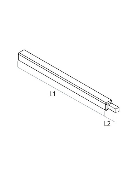Cuadradillo lleno realizado en acero cincado que actúa como elemento de unión para los herrajes con orificio de 6 mm y cerradura