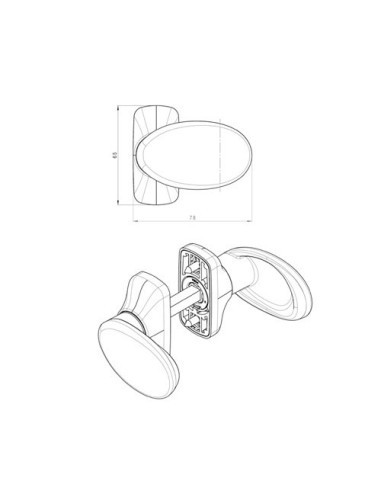 Realizado en zamak fundido a presión. Equipado con muelle de retorno y tapa cubre tornillos que se fija mediante presión. Casqui