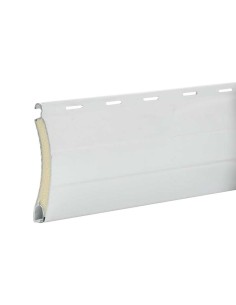 Lama de aluminio perfilado con espuma de poliuretano de 8,2 mm de espesor y con una altura de cubrimiento de 40 mm. El espesor d