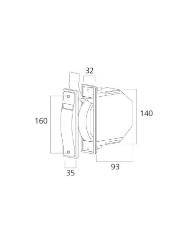 Recogedor de embutir sin pivote para carpintería de aluminio o PVC. Se suministra con cinta marrón de 18 mm de ancho.Instrucci
