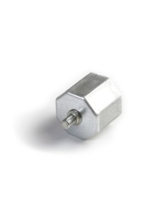 Cápsula metálica de acero galvanizado para eje de 60 mm de diámetro y 50 mm de largo con espiga de 12 mm. La parte de la espiga 