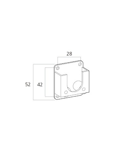 Soporte estampado con 2 rodillos de hierro que facilitan el deslizamiento del eje y la contera.