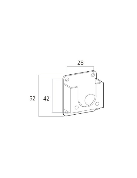 Soporte estampado con 2 rodillos de hierro que facilitan el deslizamiento del eje y la contera.