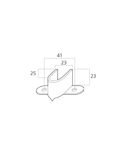 Soporte metálico para eje o contera, con 2 aletas de fijación y pincho central que facilita la fijación en la madera. Se sirven 
