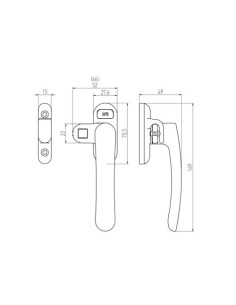 Cierre de presión reversible con rodillo. Posibilidad de múltiple posicionamiento gracias a los distanciadores simétricos que pe