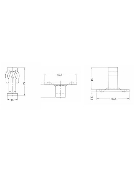 Retenedor de nylon tipo clip para persianas mallorquinas, ventanas, contraventanas o puertas sujetas a pared. Económico, rápido 