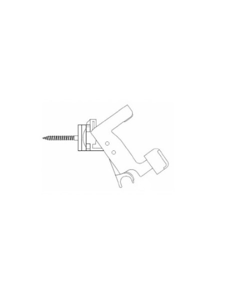 Retenedor automático regulable de plástico negro para persianas mallorquinas, ventanas, contraventanas o puertas sujetas a pared