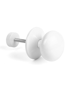 Pomo fijo con base de 75 mm para puerta de entrada en aluminio fundido. Incluye tornillo de fijación de 9 cm de largo x M8 mm, t