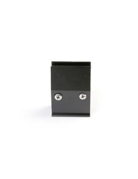 Pinza fijacristales recta regulable, con base curvada para tubo, realizada en aluminio extrusionado para vidrio de 6 y 8 mm máxi