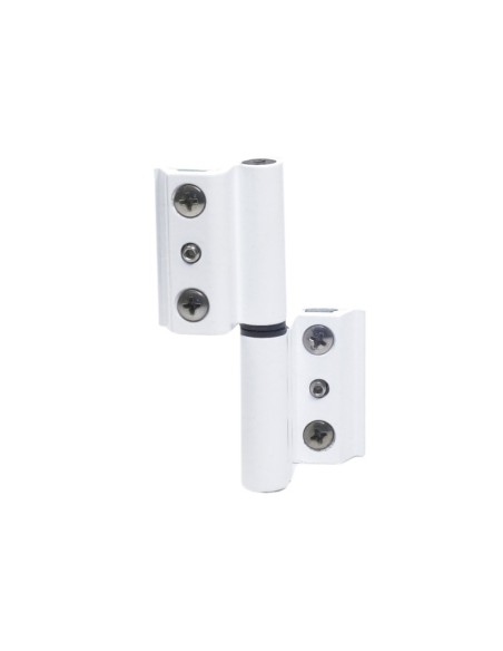 Bisagra deslizante reversible de 2 cuerpos de montaje directo, con pletinas en zamak, con tornillo central y eje en hierro cinca