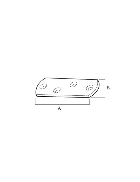 Placa para ensamblaje de muebles que actúa a modo de pieza de unión. Realizada en acero bicromatado. Tiene unas dimensiones de 8