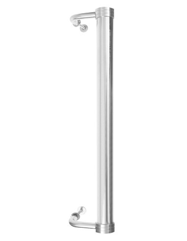 Juego de soportes dobles desplazados en acero inoxidable con arandelas y tuercas, para tubo inoxidable de 30 mm de diámetro (no 