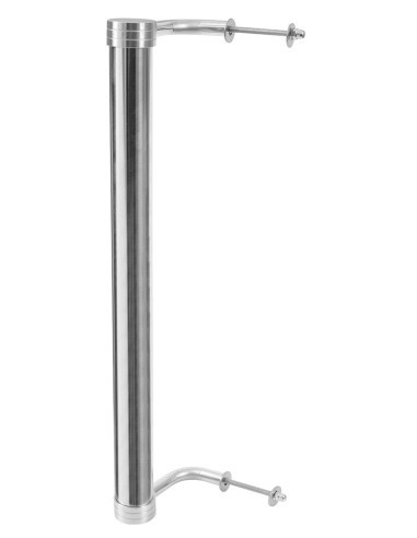 Juego de soportes dobles desplazados en acero inoxidable con arandelas y tuercas, para tubo inoxidable de 30 mm de diámetro (no 