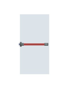 Dispositivo antipánico de deslizamiento y sobreponer con 2 puntos de cierre, apto para uso en puertas de 1 hoja y 2 hojas (hoja 