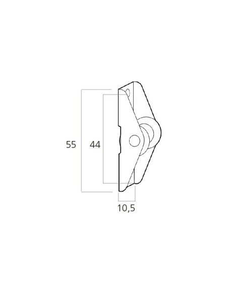 Polea guía cable para torno exterior o guía cordón para recogedor de superficie con cordón.
