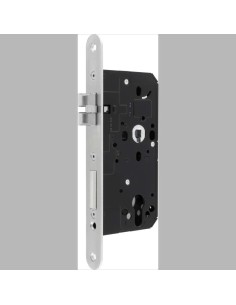 Cerradura de embutir norma DIN para cilindro europeo. Para puerta de entrada, con cerrojo con proyección de 21 mm y pestillo rev