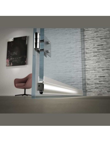 Burlete automático para puertas de cristal de 8, 10 y 13,5 mm. Se instala en la parte inferior del cristal, quedando este embuti