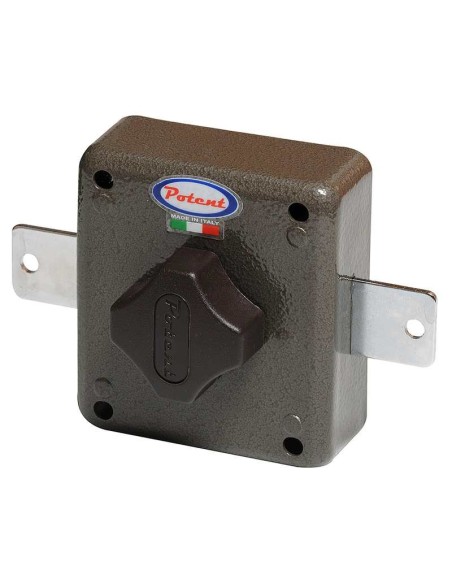 Se suministran con tornillos de fijación.
Interior pomo. Acabado con pintura epoxy anti ralladuras en marrón martelé