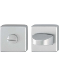 Pareja de condena con desbloqueo para puertas de baño/WC, con base de nylon, fijación no visible y tornillos multiuso.