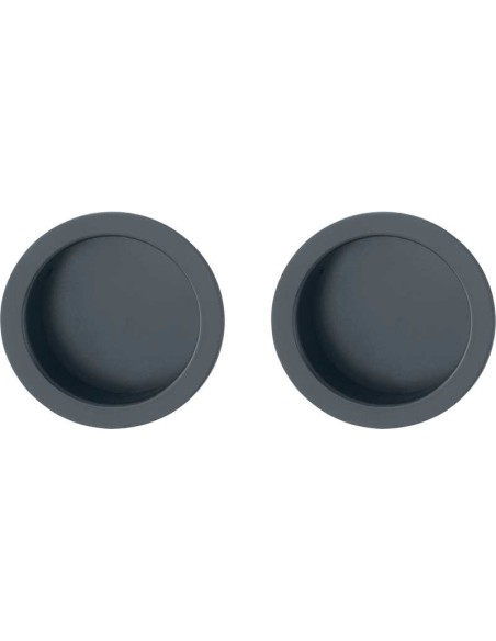 Juego de uñeros en aluminio para puertas correderas, con fijación no visible y dedal para fijar con silicona o adhesivo. Utiliza