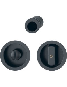 Juego de uñeros en aluminio para puertas correderas con fijación no visible, con condena y desbloqueo, cuadradillo telescópico d