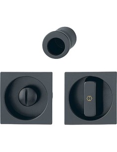 Juego de uñeros en aluminio para puertas correderas con fijación no visible, con condena y desbloqueo, cuadradillo telescópico d