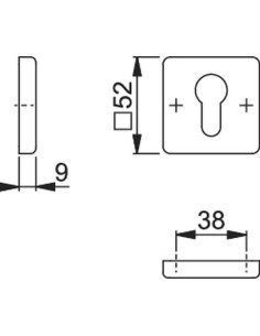 Pareja de bocallave para puertas interiores, con base de nylon, fijación no visible y tornillos multiuso. 2