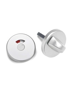 Pareja de condena con desbloqueo e indicador de ocupación para puertas de baño/WC, con base de nylon y fijación no visible. El i