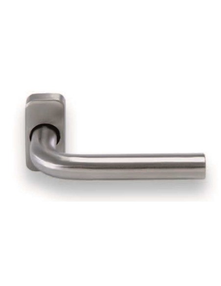 Juego de manillas recuperables ambidiestras realizadas en acero inoxidable AISI 304. Ideal para todo tipo de puertas de madera, 