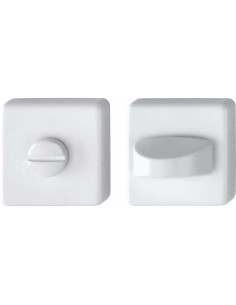 Pareja de condena con desbloqueo para puertas de baño/WC, con base de nylon, fijación no visible y tornillos multiuso.