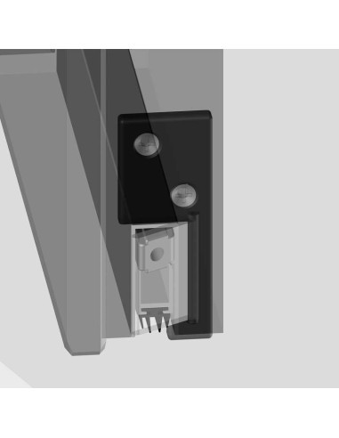 Accesorio que permite mediante una palanca la actuación del burlete automático en puertas pivotantes.