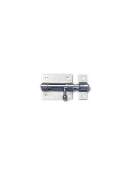 Pasador con base para atornillar aunque también admite soldadura. Varilla con agujero para candado de 14 mm y con manilla roscad