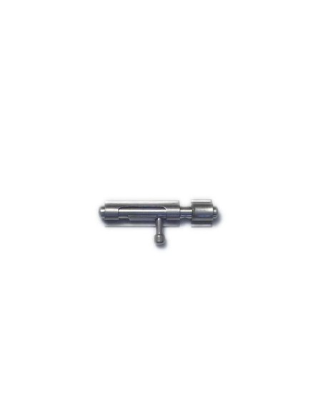 Pasador con base para soldar y varilla de 14 mm con agujero para candado de 8 mm. Realizado en cincado trivalente de alta resist