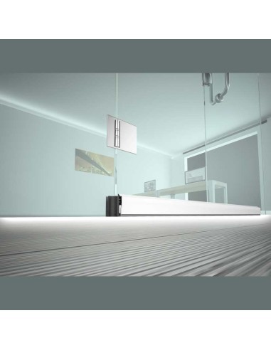 Burlete automático que se fija mediante un adhesivo de doble cara de alta resistencia. Garantiza un aislamiento acústico de 42 d