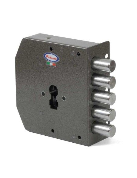 - Cerradura con sistema de control de extracción y rotura del cilindro, y bloqueo de la cerradura
- Con 5 puntos de cierre. 
- S