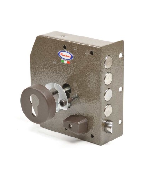 - Cerradura con sistema de control de extracción y rotura del cilindro, y bloqueo de la cerradura
- Con 5 puntos de cierre. 
- S