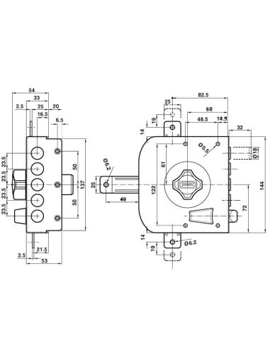 - Cilindro acorazado con protección antitaladro y antiganzúa.   - 170.000 combinaciones con pitones adicionales antitaladro. -