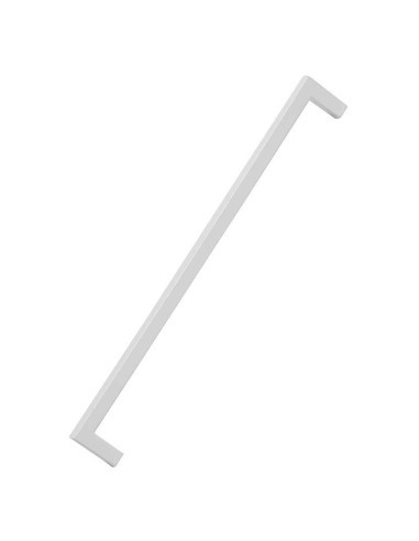 Tirador para mueble o armario realizado en zamak. Tiene una longitud total de 137 mm, una distancia entre centros de 128 mm y un