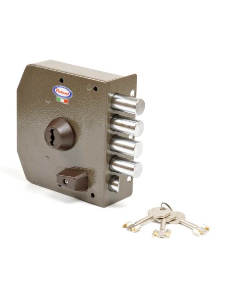 - Cilindro acorazado con protección antitaladro y antiganzúa. 
- 170.000 combinaciones con pitones adicionales antitaladro. 
- C