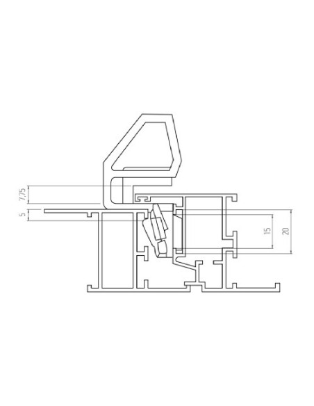 Cierre regulable para ventana abatible de Cámara europea. Realizado en aluminio lacado, zamak y nylon. Se suministra con tornill