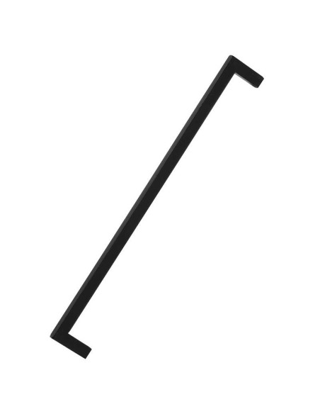 Tirador para mueble o armario realizado en zamak. Tiene una longitud total de 137 mm, una distancia entre centros de 128 mm y un
