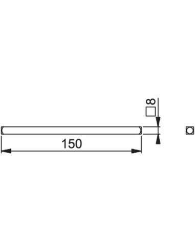 CUADRADILLO HOPPE LLENO 8X150