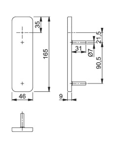 PLACA CIEGA PARA MANILLA RF FS-K202K NEGRO INTENSO F9005M 2